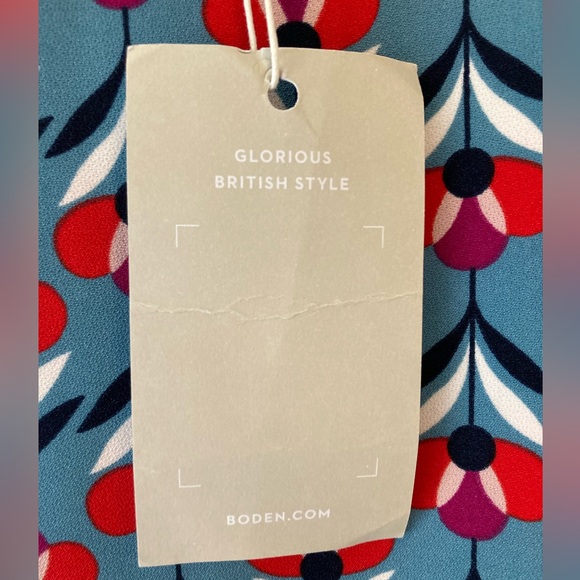 Boden Violette Dress Heritage Blue Petal Head Flutter Hem 16L NWT - Picture 5 of 13